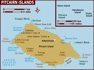 Pitcairn islands map