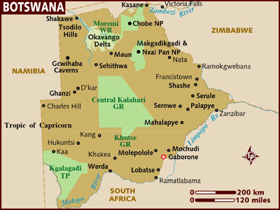 Botswana map